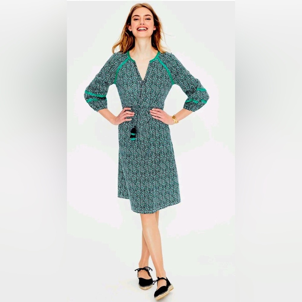 Boden Blue and White Bishop Sleeve Sundress